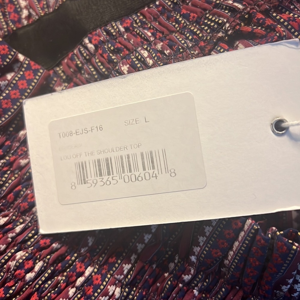 CAROLINE CONSTAS Striped Off-the-Shoulder Blouse Size Large -- NWT - Picture 6 of 9